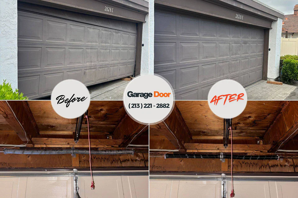 Before and after: garage door repair China Grove, NC